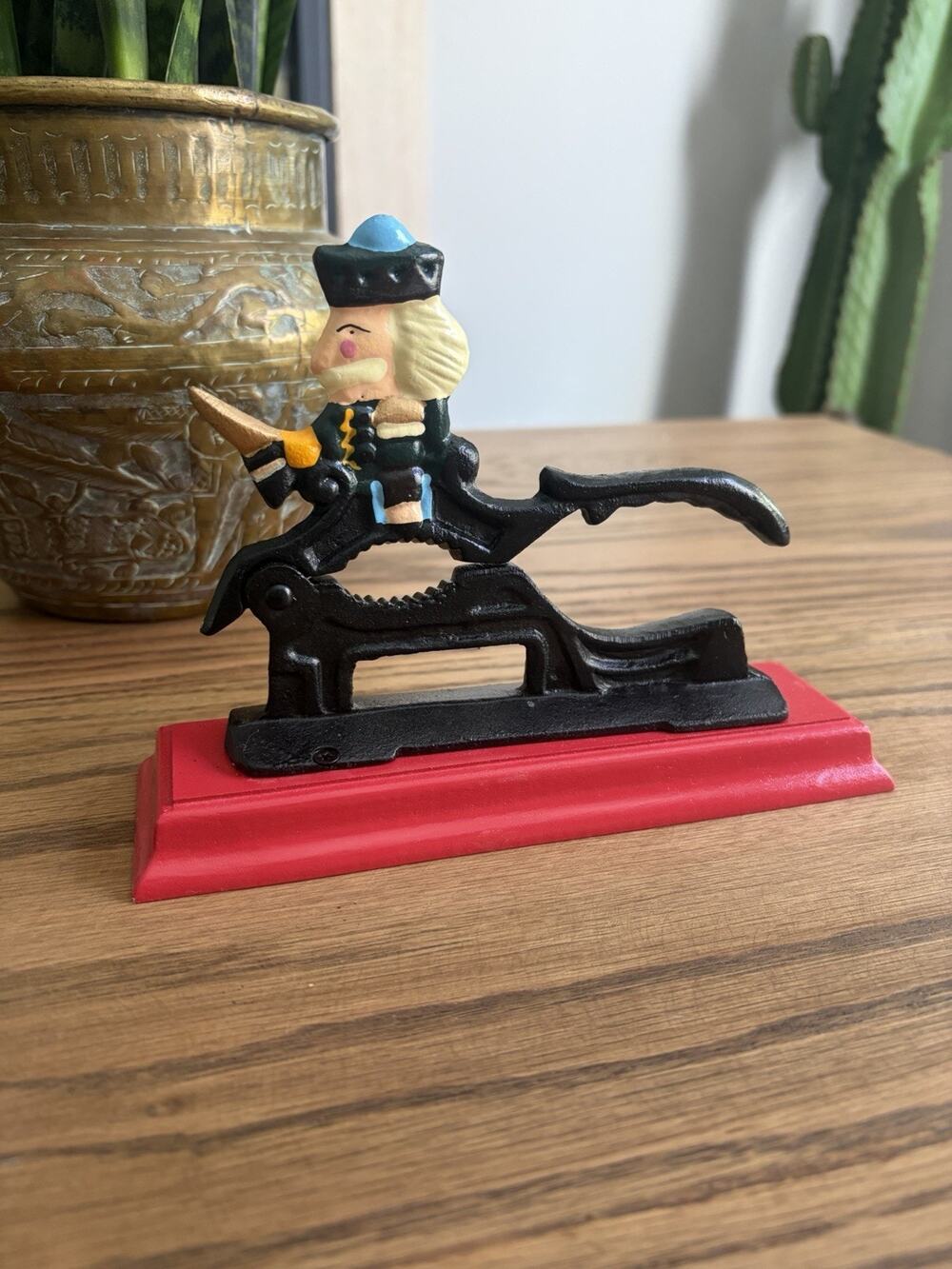 Vintage Nutcracker Cast Iron Paul Revere Hand Painted Nut Cracker